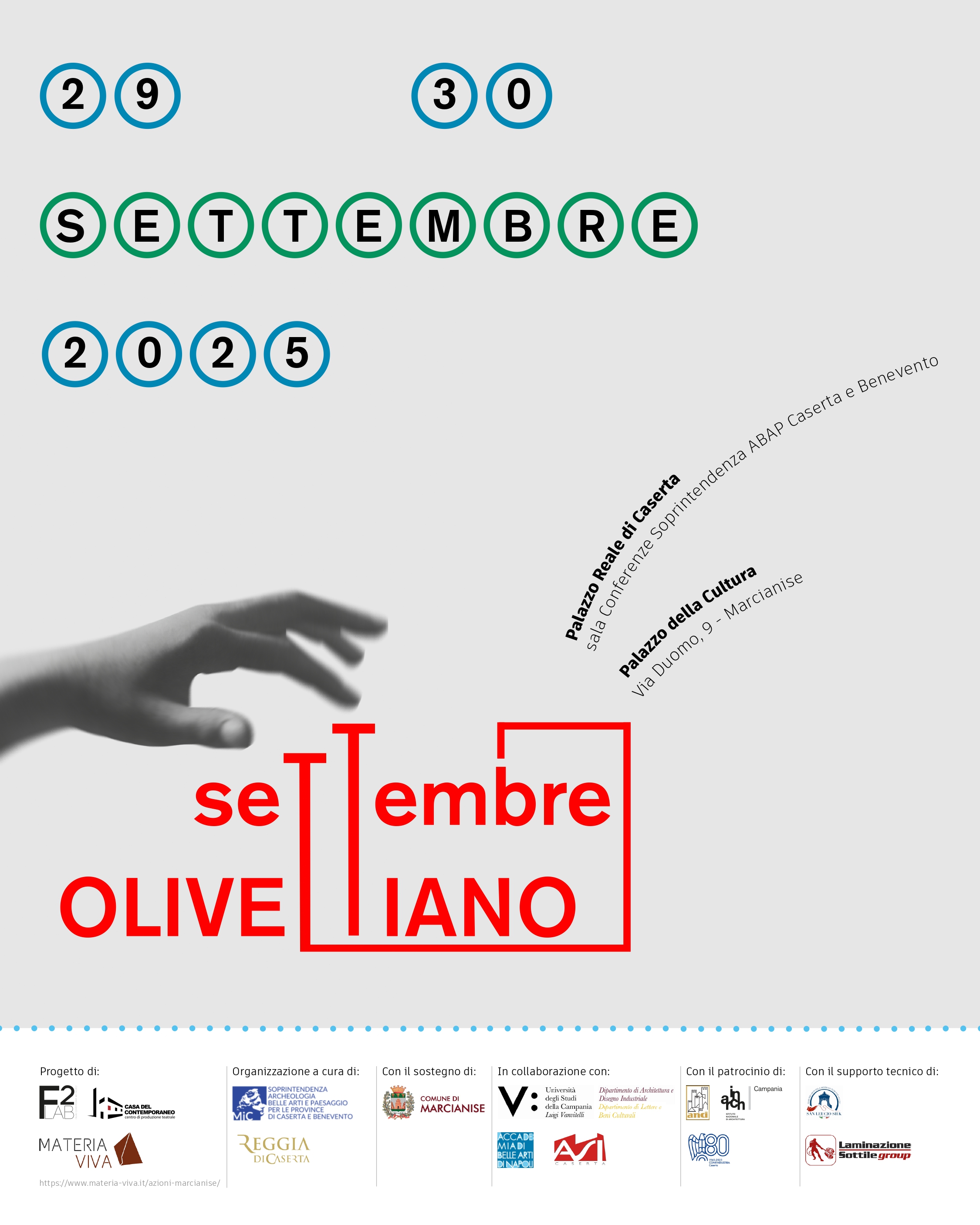 La Soprintendenza Abap per le province di Caserta e Benevento e la Reggia di Caserta organizzano il secondo Settembre Olivettiano